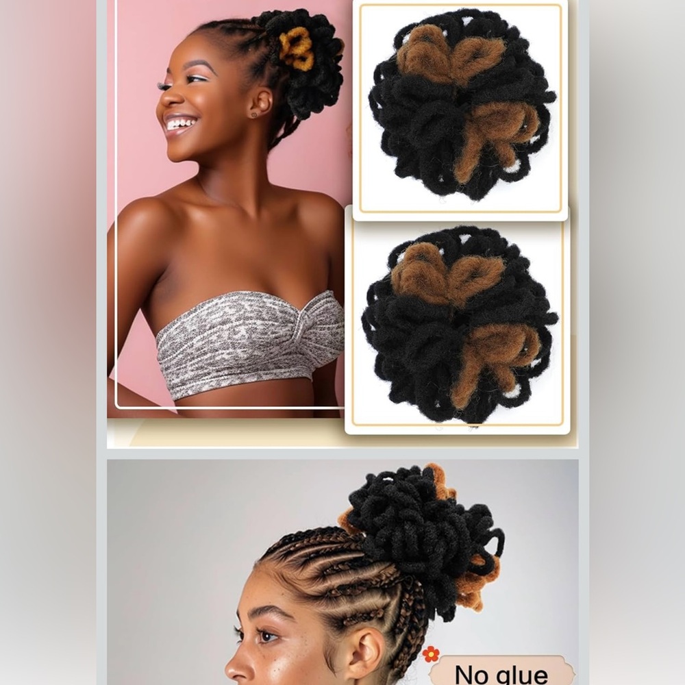 Black and Brown Hair Bun Extension